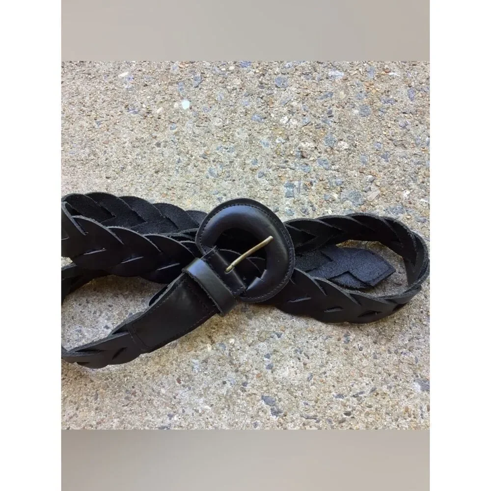 Summum Cow Leather Black Braided Belt